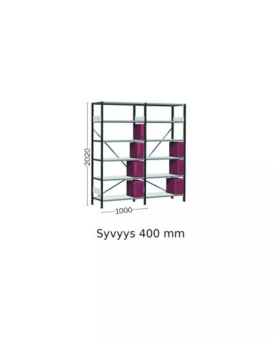 Pientavarahylly 2 jaksoinen 410 x 2045 x 2020 mm Pientavarahylly 2 jaksoinen 410 x 2045 x 2020 mm