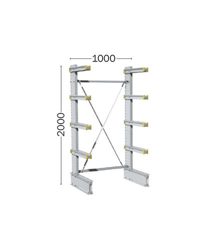 Kevyt ulokehylly GL, 2-pylväinen 2000mm, uloke 1x400 mm Kevyt ulokehylly GL, 2-pylväinen 2000mm, uloke 1x400 mm