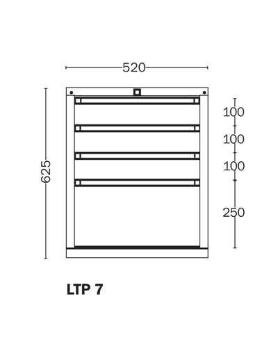 Laatikosto 7 Handy Industrial, laatikot 3 x 100, 250 mm Laatikosto 7 Handy Industrial, laatikot 3 x 100, 250 mm