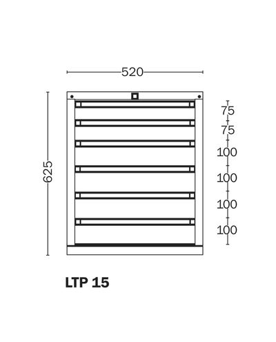 Laatikosto 15 Handy Industrial, laatikot 75, 75, 4 x 100 mm Laatikosto 15 Handy Industrial, laatikot 75, 75, 4 x 100 mm