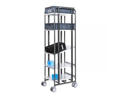 Laatikkovaunu 168-S, 5 tasoa 477 x 638 x 1850 mm Laatikkovaunu 168-S, 5 tasoa 477 x 638 x 1850 mm