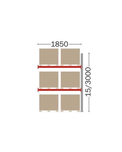 Kuormalavahylly jatko-osa 6 EUR-lavalle, 3000 mm Kuormalavahylly jatko-osa 6 EUR-lavalle, 3000 mm