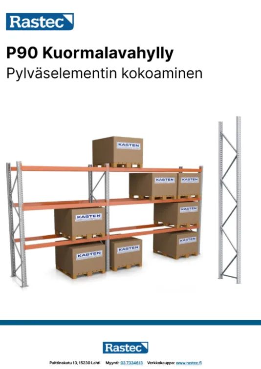 P90 Kuormalavahyllyn pylväselementin kokoaminen PDF