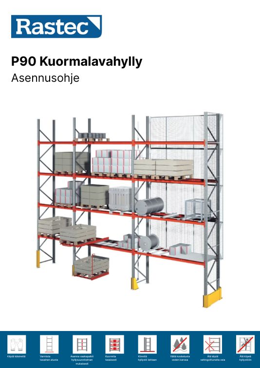 P90 Kuormalavahyllyn asennusohje PDF
